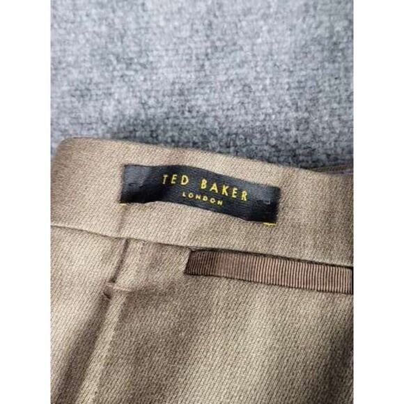 Ted Baker London Raleigh Dress Pants Men Sz 36R‎ Mocha Brown Designer Workwear - Picture 4 of 8